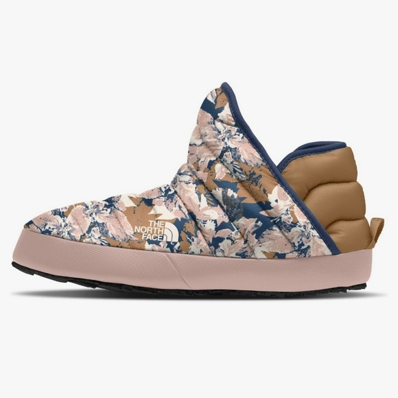 THE NORTH FACE Thermoball Traction Bootie Pink Moss Coleus Camo Print Womens 5 - Picture 1 of 10